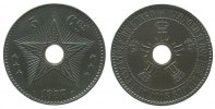 Belgisch Kongo 5 Centimes Ku Leopold II, kleine Randfehler -