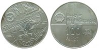 Ungarn 100 Forint Ag 50 Jahre Nationalbank, angelaufen -