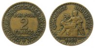 Frankreich 2 Francs AlBr Schön 198 -