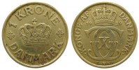 Dänemark 1 Krone 1929 AlBr Christian X ss