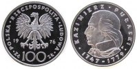 Polen Ag Pulaski 100 Zlotych 1976 pp
