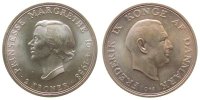 Dänemark 2 Kronen 1958 Ag 18.Gebursttag Prinzessin Margarethe unc