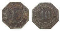 Jetons & Notgeld 10 Kleingeldersatzmarke Eisen Acetonfabrik Burghausen, ca. 20,6 MM, Rostmarken