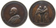 Vatikan Medaille 1893 Bronze Leo XIII (1878-1903) - Hl. Dominikus und Hl. Franziskus, Brustbild nach l ss+