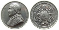 Vatikan Medaille 1877 Zinn Pius IX (1846-78) - auf sein 50jähriges Bischofsjubiläum, Brustbild nach re AU