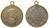 Wilhelm II. (1888-1918) tragbare Medaille Bronze versilbert Wilhelm II (1888-1918) - auf das 21. Stiftungsfest und Fahnenweihe, des Kriegervereins Nassau a.L., Brustbild -