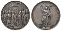 Vatikan Medaille 1900 Bronze versilbert Leo XIII (1878-1903) - auf das Heilige Jahr, Papst beim Öffnen VF+