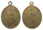 Wallfahrt tragbare Medaille Bronze Heilige Jungfrau Maria mit dem Jesuskind - Jesus, ca. 8,4 x 20 MM -