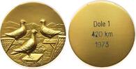 Tiere Medaille -- Brieftaubenrennen - Dole 1 - 420 KM, ca. 49 MM, kleine Randstöße -