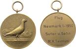Tiere tragbare Medaille Bronze Brieftaubenrennen - Sutor und Sohn - 1950 Neumarkt 1, ca. 39 MM -
