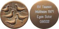 Tiere Medaille -- Brieftaubenrennen - Egon Sutor - 1971 Müllheim - RV Taunus, ca. 50 MM, Randstoß -