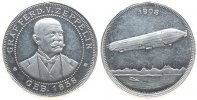 Luftfahrt Medaille Aluminium Graf von Zeppelin - LZ 4 über dem Bodensee, unsigniert, ca. 28,8 MM, entfernte Öse -