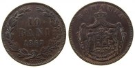 Rumänien 10 Bani Ku Carol I, Heaton, kleiner Randfehler -