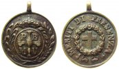 Vatikan tragbare Verdienstmedaille o.J. Bronzeguß Meriti di Presenza - Kreuz im Kranz / Taube (?) mit P B M V, ca. 47 MM ss