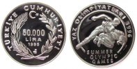 Türkei 50.000 Lira Ag Olympische Spiele, Ringen -