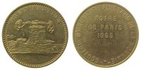 Paris Medaille Bronze Paris - auf den Besuch der Münzmesse, Spindelpresse (Balancier), an Minh, ca. 31 MM, kleiner Randstoß -