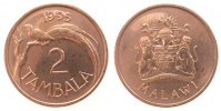 Malawi 2 Tambala Br Wappen/Vogel, fleckig, Schön 29 -