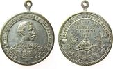 Wilhelm II. (1888-1918) tragbare Medaille Messing versilbert Wilhelm II (1891-1918) - auf den Regierungsantritt, Brustbild nach rechts / Mehrzeiler über Kaiserkrone, v. G -