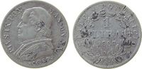 Vatikan 1 Lira Ag Pius IX, Anno XXII, Berman 3342, kleine Randkerben -