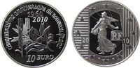 Frankreich 10 Euro Ag 50 Jahre neuer Franc, ohne Etui, ohne Zertifikat -