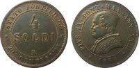 Vatikan 4 Soldi Ku Pius IX, Jahr XXIII, Berman 3346, zwei feine Kratzer neben der 4 -