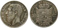 Belgien Ag Leopold II,der Belgen, Patina 50 Centimes 1898 vz-