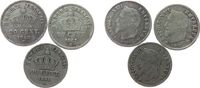 Frankreich 3 x 20 Centimes Ag Napoleon III, 1866 A, 67 BB, 68 BB -