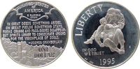 USA 1 Dollar 1995 Ag Gettysburg, ohne VP und ohne Zertifikat, etwas angelaufen pp
