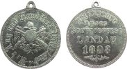 Schützen tragbare Medaille Zink vernickelt (?) Landau (Pfalz) - Erinnerung an das Schützenfest, Hab Aug und