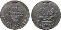 Neujahr Medaille Weißmetallguß Neujahr 1997 - Leben und Leben lassen !!, Schrift: auch 1997 Leben und Leben lassen / in einem Wägelchen sitzen -