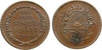 Frankfurt Spielmarke Kupfer Alte Gesellschaft, Frankfurt, Schild mit sich kreuzenden Tabakpfeifen / Schrift im Kranz, ca. 27,5 MM, kleiner Fleck -