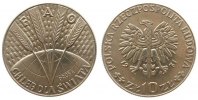 Polen 10 Zlotych KN Probe, FAO, Weizenähren+Globus -