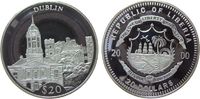Liberia 20 Dollars Ag Dublin (Irland), etwas fleckig, feine Handlingsmarken -