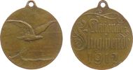 Luftfahrt tragbare Medaille Bronze Flugspende, Adler über Gischtwelle / Mehrzeiler, v. Kühl, ca. 27,5 MM, kleine Randstöße, Reste Vergoldung -