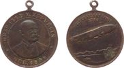 Luftfahrt tragbare Medaille Bronze Zeppelin Graf von- auf seinen 70. Geburtstag, Büste des Grafen halbrechts / Zeppelin über Bodensee, ca. 28,8 MM, kleine R -