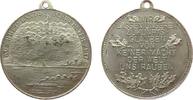 Weimarer Republik tragbare Medaille Bronze versilbert Rheinlandbesatzung, Niederwalddenkmal über Rhein mit Dampfschiff - aus Rheinlands schwerster Zeit / Wir lassen -
