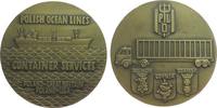 Polen Medaille o.J. Bronze Polnische Ozeanlinie - Container Service, Containerschiff nach rechts auf vz