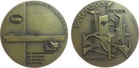 Portugal Medaille Bronze Setenave - portugisische Reederei, Tanker über Segelschiff nach rechts / modere Sculptur, ca. 80 MM -