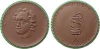 Goethe Medaille Böttger Steinzeug Goethe (1749-1832), Goethe-Erinnerung, Weimar, ca. 50 MM, Rand grün -