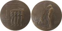 Paris Medaille Bronze Grab des Unbekannten Soldaten, Paris, drei Witwen trauernd am Grab des Unbekannten Soldaten / Sarg, getragen von acht So -