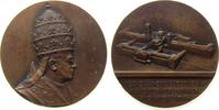 Vatikan Medaille o.J. Bronze Pius XI (1922-39), Brustbild mit Tiara nach rechts / Gebäudekomplex aus d vz
