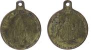 Wallfahrt tragbare Medaillon Bronze Maria mit strahlenden Händen, Jesus zwischen Betenden aus Afrika und Asien, ca. 17 MM -