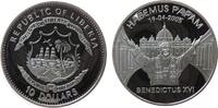 10 Dollars 2005 Liberia Ag Benedikt XVI, Petersdom pp