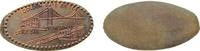 USA Elongated Penny Bronze Golden Gate Bridge, ca. 19,5 x 37,3 MM -
