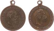 Wilhelm II. (1888-1918) tragbare Medaille Bronze Wilhelm II. (1888-1918) - Friedrich III., beider Brustbilder nach rechts, ca. 22,2 MM -