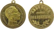 Wilhelm II. (1888-1918) tragbare Medaille Bronze vergoldet Wilhelm II (1888-1918) - Andenken an die Rekrutierung, ca. 22 MM -