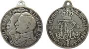 Wilhelm II. (1888-1918) tragbare Medaille Silber (?) Wilhelm I + Wilhelm II - auf die 50. jähr. Jubelfeier, des Rhein.Fussart.Reg. Nr.8, beider Büsten nach links / Initia -