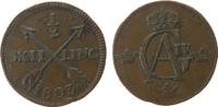 Schweden 1/2 Skilling Ku Gustav IV, Riksg Contors, Notmünze, kleine Randkerbe, Überprägung -