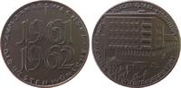 Neujahr Medaille Bronze Jahreswechsel - Wiederaufbau, Firmengebäude / 1961/1962, v. B.H. Mayer Pforzheim, ca. 50 MM -