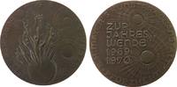 Neujahr Medaille Bronze Jahreswende - der Griff nach den Sternen, zwei Sonnen / die Erde zwischen drei strahlenden Sonnen, v. B.H. Mayer Pforzhei -